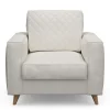 Fauteuil Kendall, Alaskan White, Oxford Weave