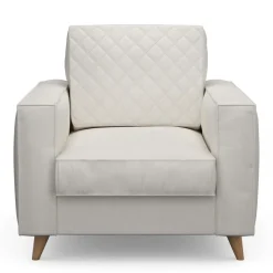 Fauteuil Kendall, Alaskan White, Oxford Weave