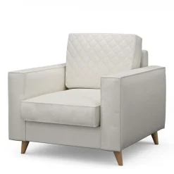 Fauteuil Kendall, Alaskan White, Oxford Weave