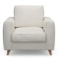Fauteuil Kendall, Alaskan White, Oxford Weave