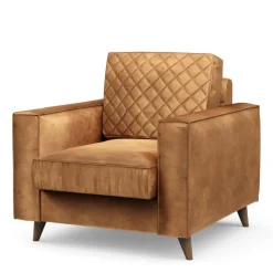 Fauteuil Kendall, Cognac, Velvet