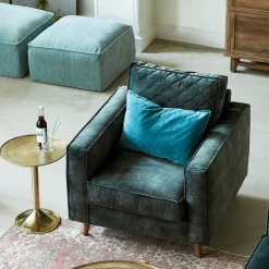 Fauteuil Kendall, Petrol, Velvet