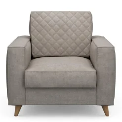 Fauteuil Kendall, Stone, Washed Cotton