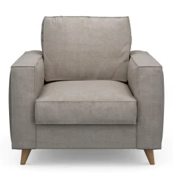 Fauteuil Kendall, Stone, Washed Cotton
