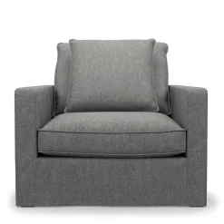 Fauteuil Lennox, Grey, Washed Cotton