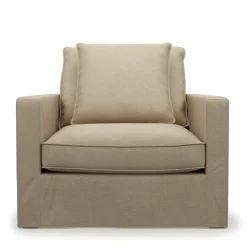 Fauteuil Lennox, Natural, Washed Cotton