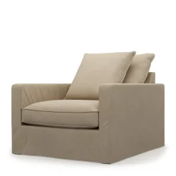 Fauteuil Lennox, Natural, Washed Cotton
