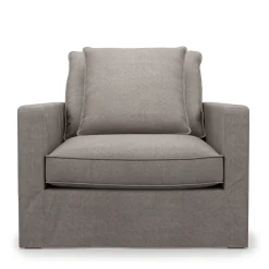 Fauteuil Lennox, Stone, Washed Cotton