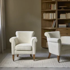 Fauteuil Paramount, White Sand, Bouclé