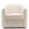 Fauteuil St. Lewis Swivel, White Sand, Bouclé