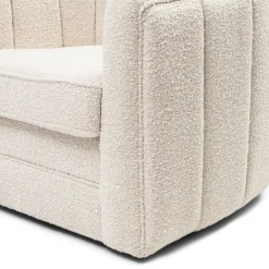 Fauteuil St. Lewis Swivel, White Sand, Bouclé