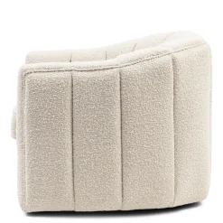 Fauteuil St. Lewis Swivel, White Sand, Bouclé