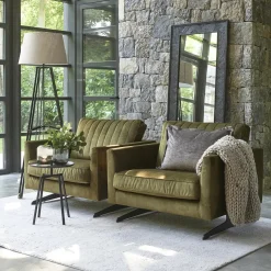 Fauteuil The Camille, Peat Moss, Velvet
