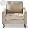 Fauteuil West Houston, Alaskan White, Oxford Weave