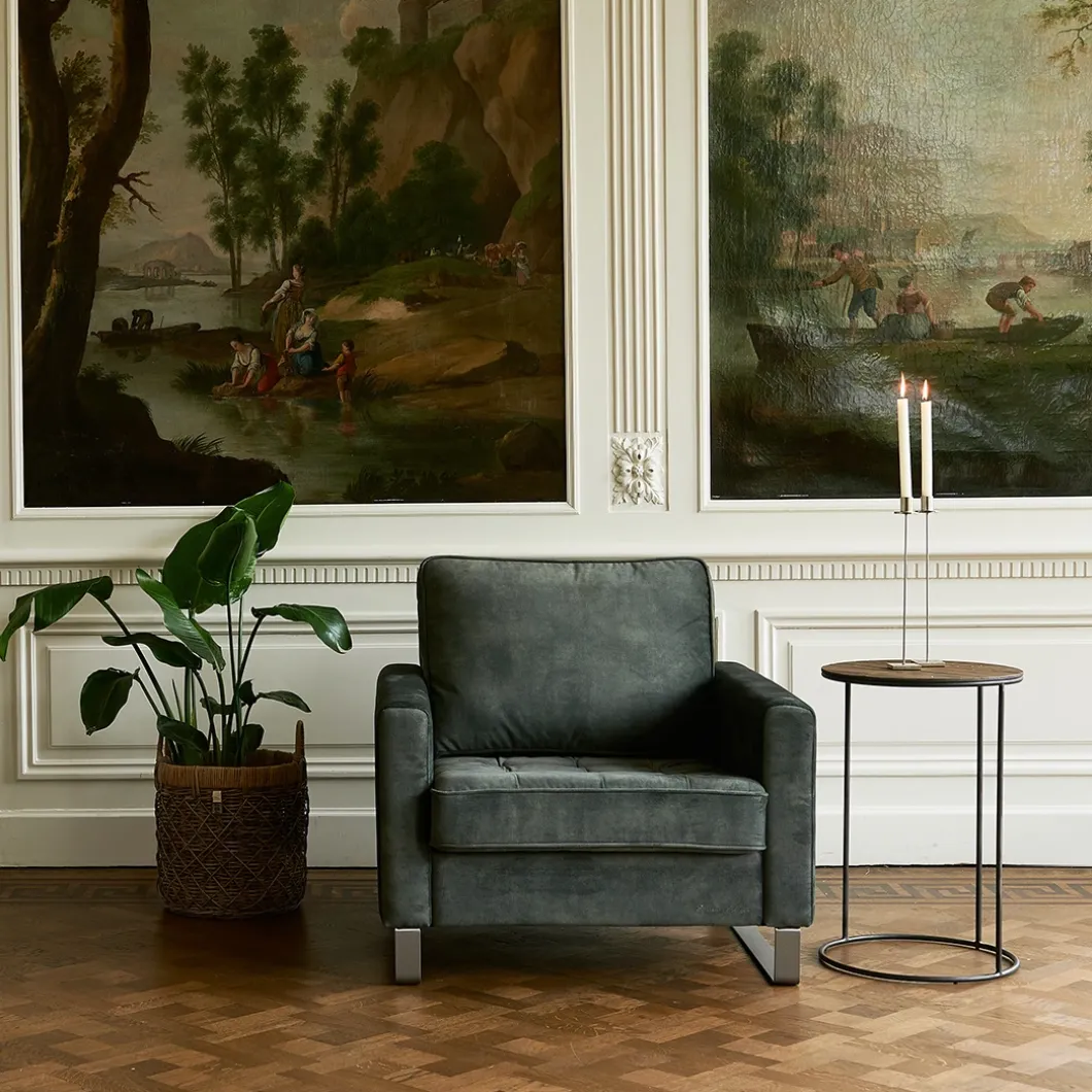 Fauteuil West Houston, Alaskan White, Oxford Weave