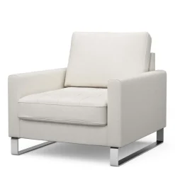 Fauteuil West Houston, Alaskan White, Oxford Weave