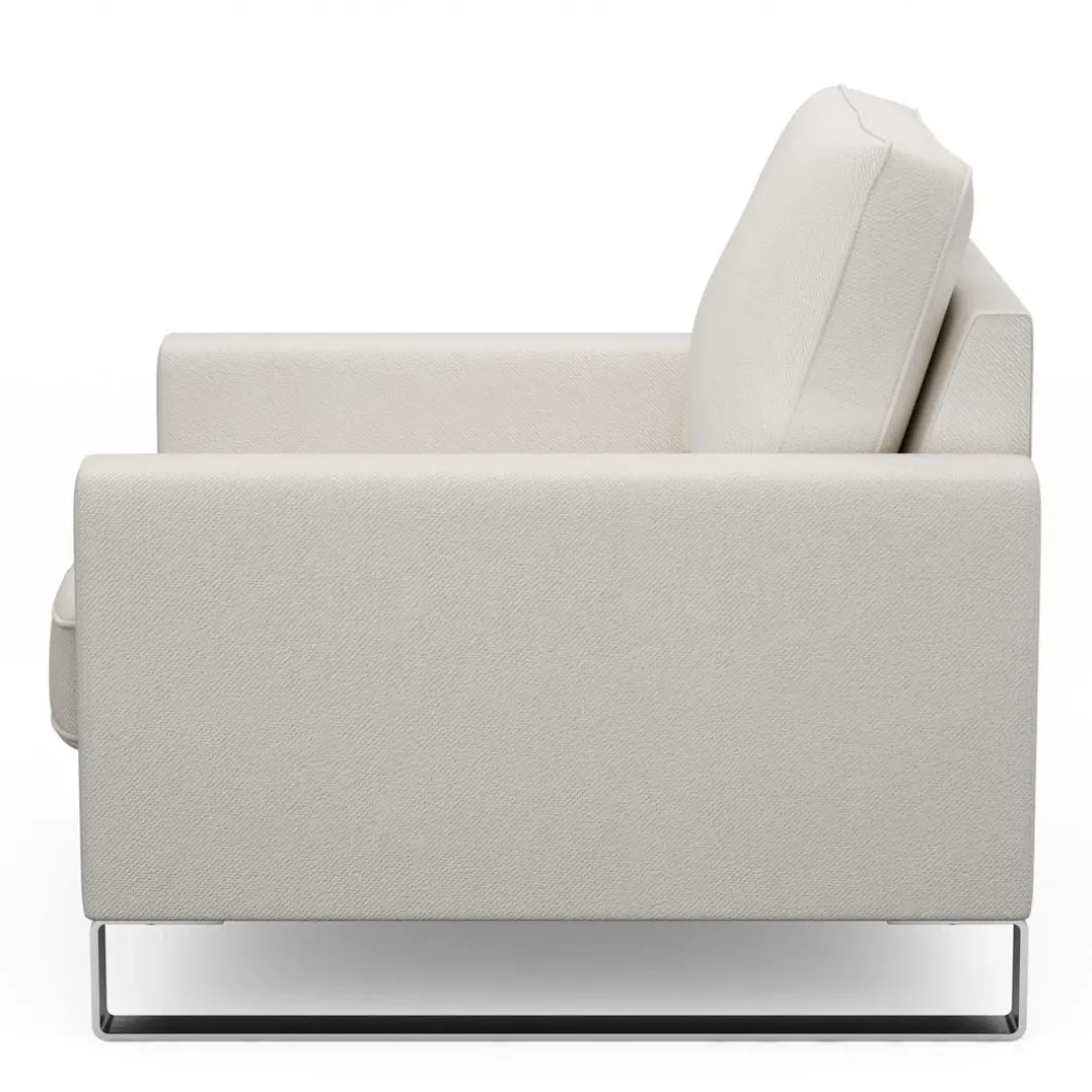 Fauteuil West Houston, Alaskan White, Oxford Weave