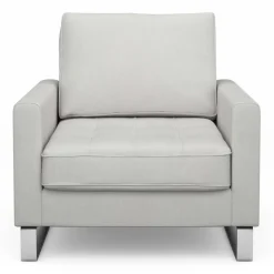 Fauteuil West Houston, Ash Grey, Washed Cotton