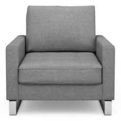 Fauteuil West Houston, Grey, Washed Cotton