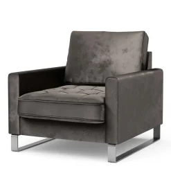 Fauteuil West Houston, Grimaldi Grey, Velvet