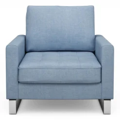Fauteuil West Houston, Ice Blue, Washed Cotton