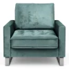 Fauteuil West Houston, Mineral Blue, Velvet