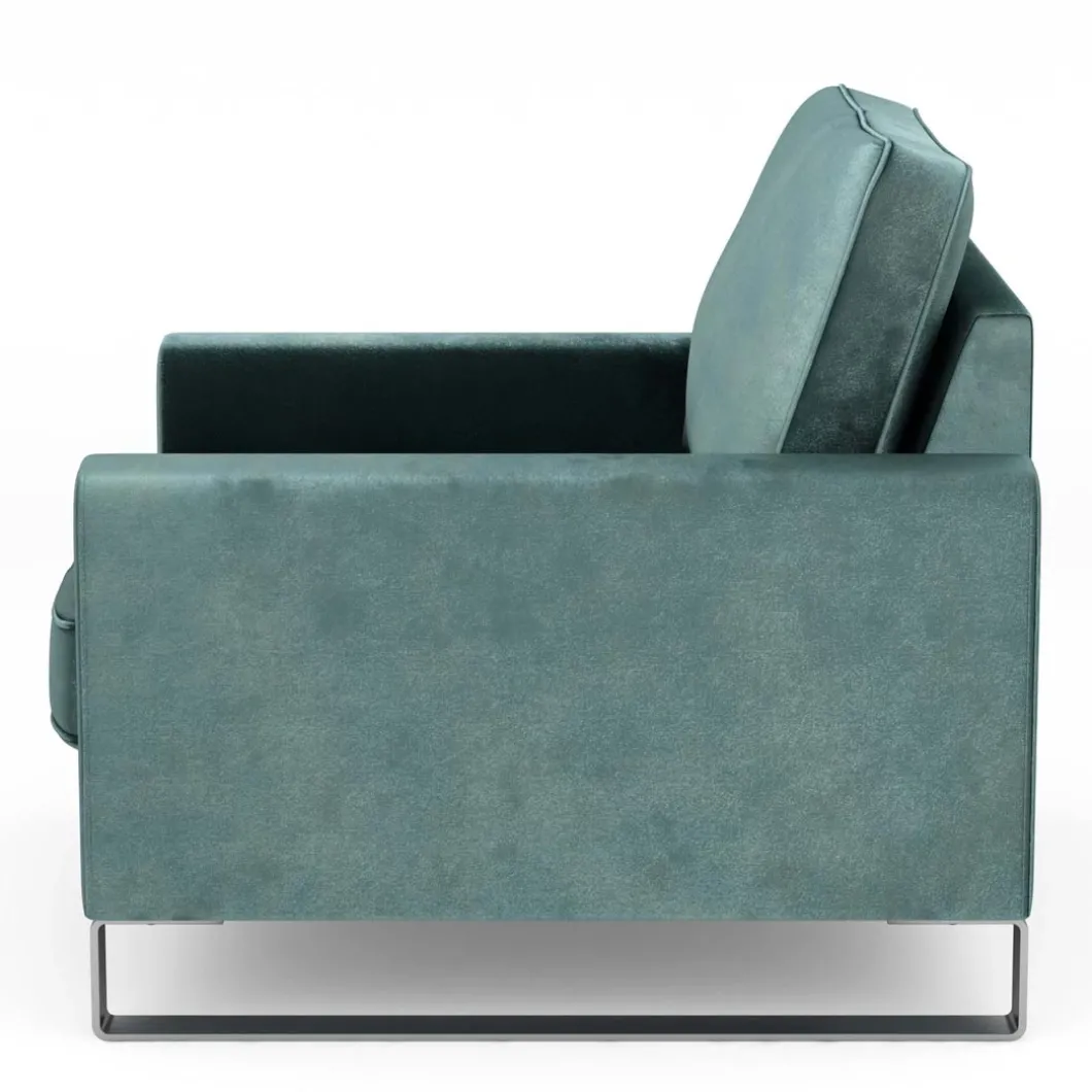 Fauteuil West Houston, Mineral Blue, Velvet