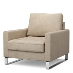 Fauteuil West Houston, Natural, Washed Cotton