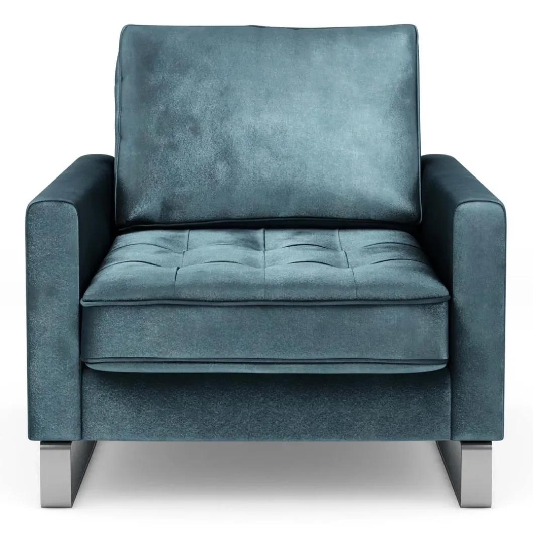 Fauteuil West Houston, Petrol, Velvet I