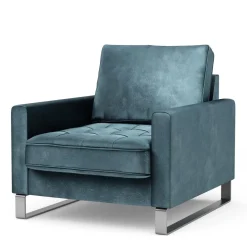 Fauteuil West Houston, Petrol, Velvet I