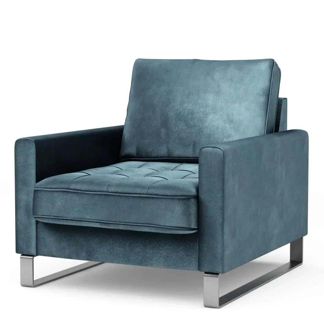 Fauteuil West Houston, Petrol, Velvet I