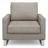 Fauteuil West Houston, Stone, Washed Cotton