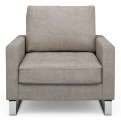 Fauteuil West Houston, Stone, Washed Cotton