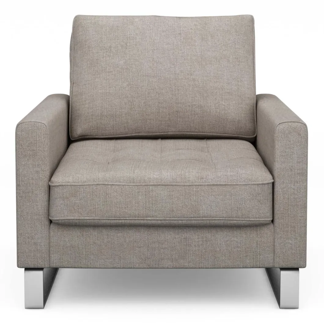 Fauteuil West Houston, Stone, Washed Cotton