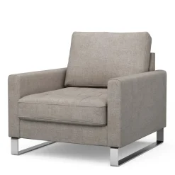 Fauteuil West Houston, Stone, Washed Cotton
