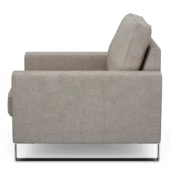 Fauteuil West Houston, Stone, Washed Cotton