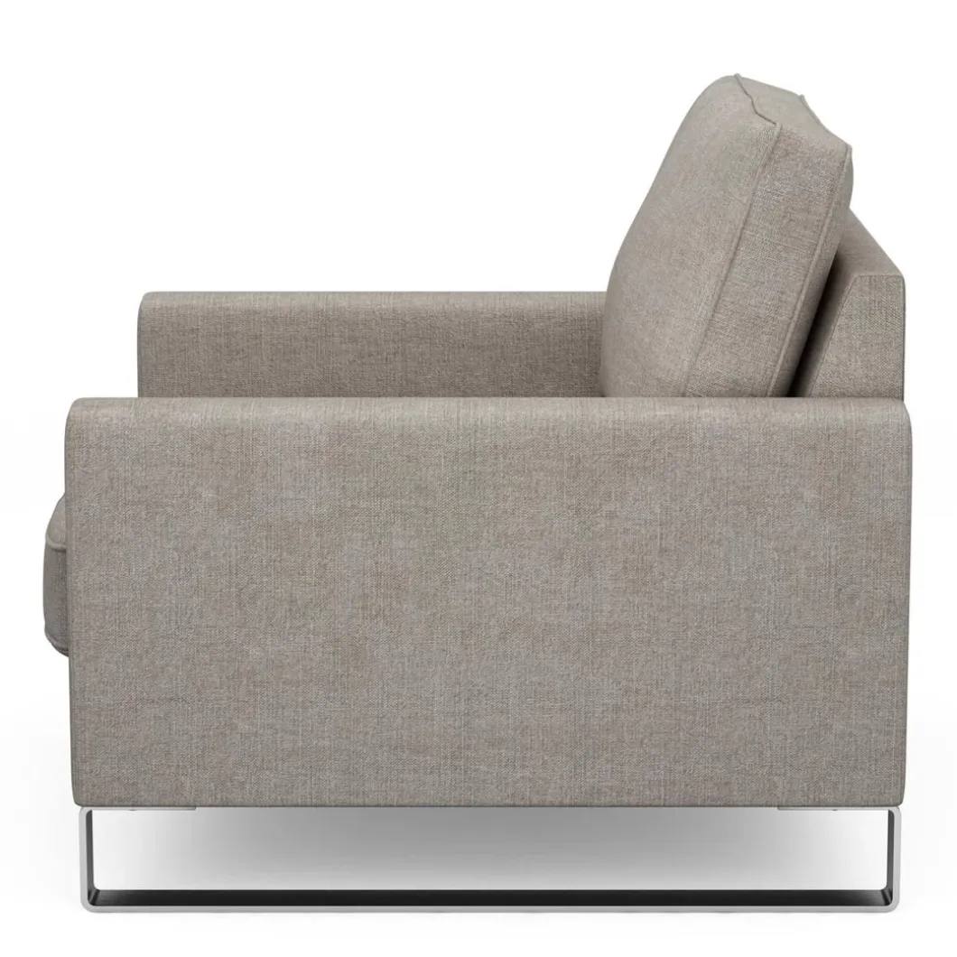 Fauteuil West Houston, Stone, Washed Cotton