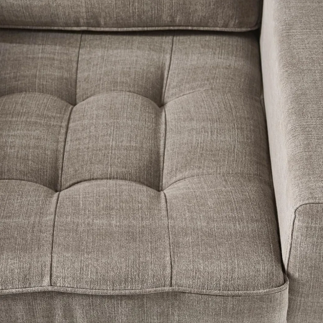Fauteuil West Houston, Stone, Washed Cotton