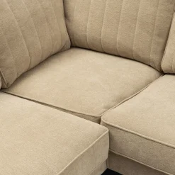 Hoekbank Links The Camille, Misty Flax, French Weave