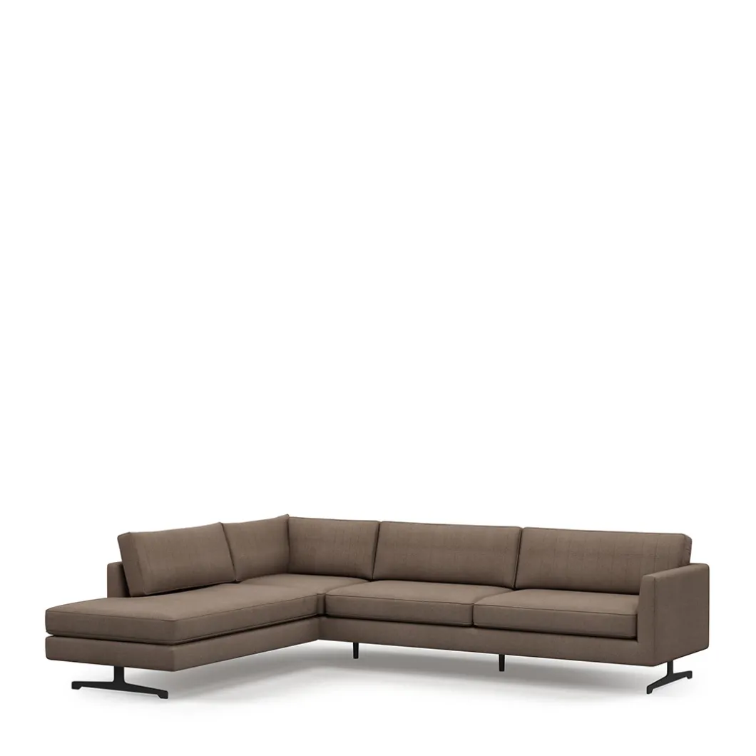 Hoekbank Links The Camille, Bottle Brown