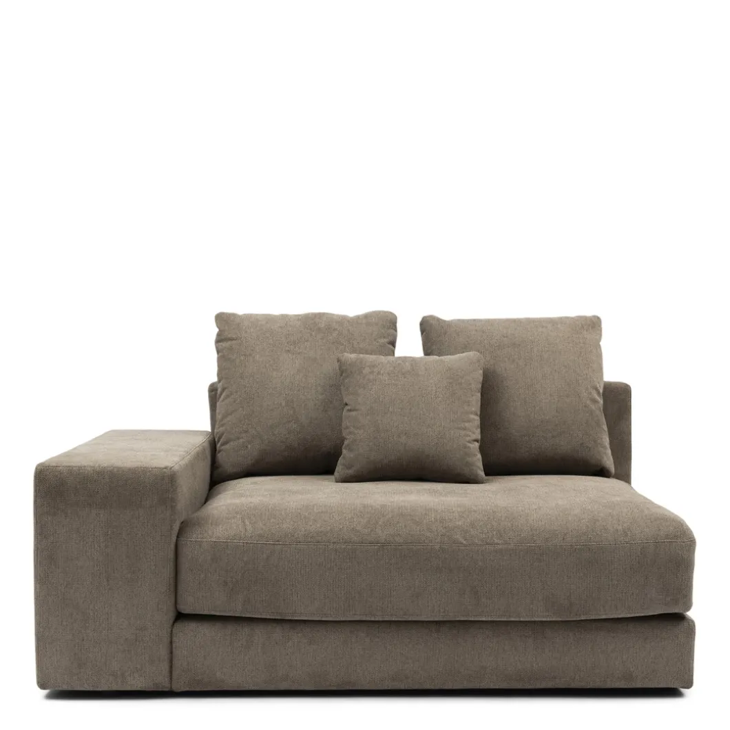 Hoekbank Links Vail, Warm Taupe, Chenille Jacquard Vogue