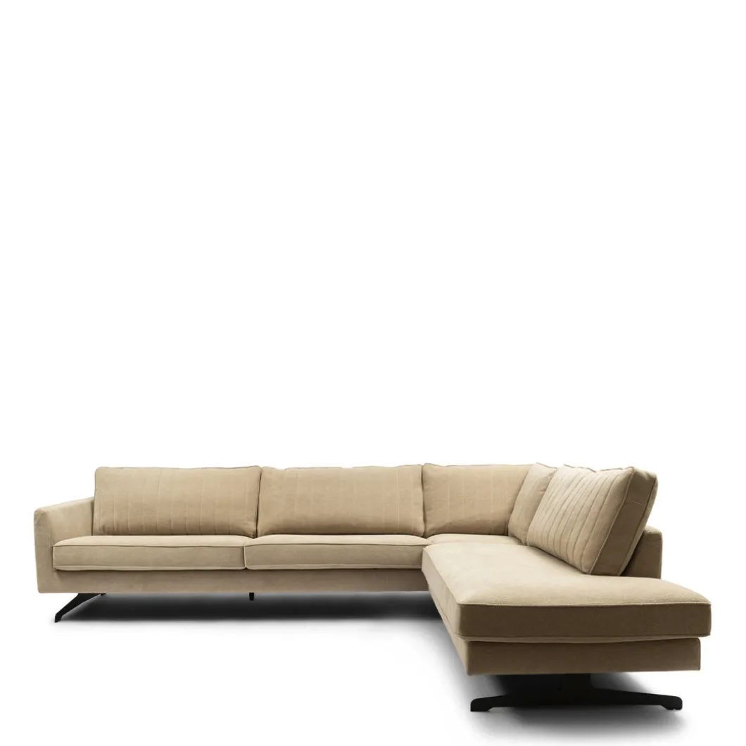 Hoekbank Rechts The Camille Misty Flax, French Weave