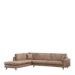 Kendall Corner Sofa Right, velvet, golden beige