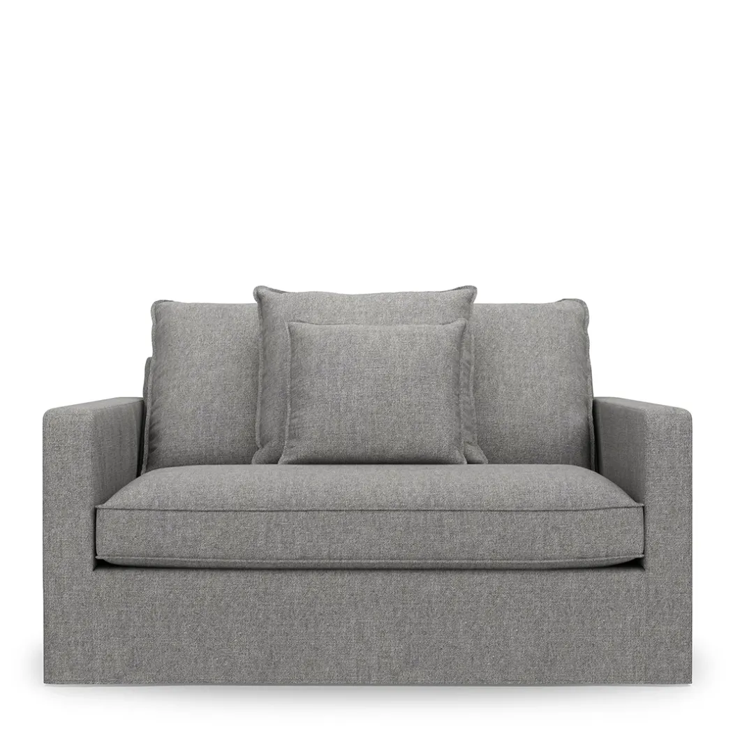 Love Seat Lennox, Grey, Washed Cotton