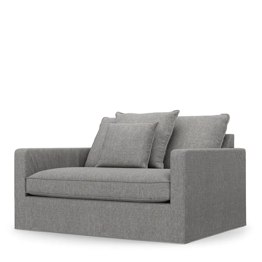 Love Seat Lennox, Grey, Washed Cotton