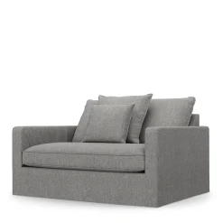 Love Seat Lennox, Grey, Washed Cotton