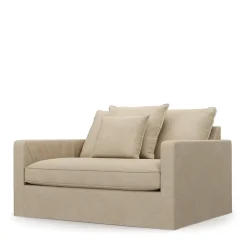 Love Seat Lennox, Natural, Washed Cotton
