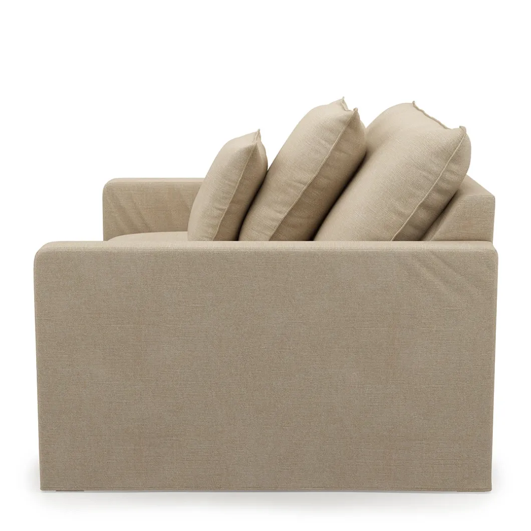 Love Seat Lennox, Natural, Washed Cotton