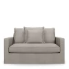Love Seat Lennox, Stone, Washed Cotton