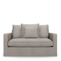 Love Seat Lennox, Stone, Washed Cotton